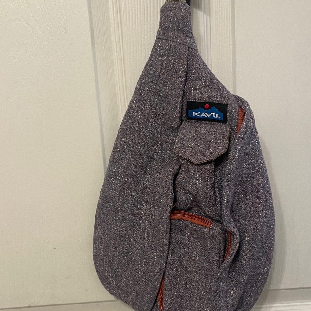 KAVU Heathered Gray/Lavender Purple Rope Bag